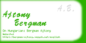 ajtony bergman business card